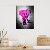 Poster Elephant de graffiti rose (Cuisine)