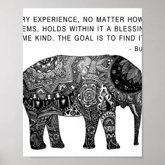 Poster Eléphant de la Sagesse Bouddha (Devant)