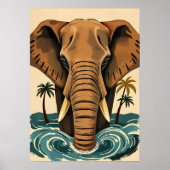 Poster Eléphant de l'île Majestic - Tropical Tusked Giant (Devant)