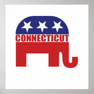 Poster Éléphant de républicain du Connecticut
