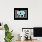 Poster éléphant décoré d'étoiles (Bureau à domicile)
