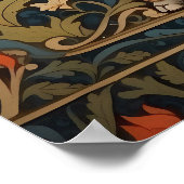 Poster Eléphant décoré William Morris Inspiré Floral (Coin)