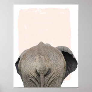 Poster Elephant derrière l'empreinte crèche