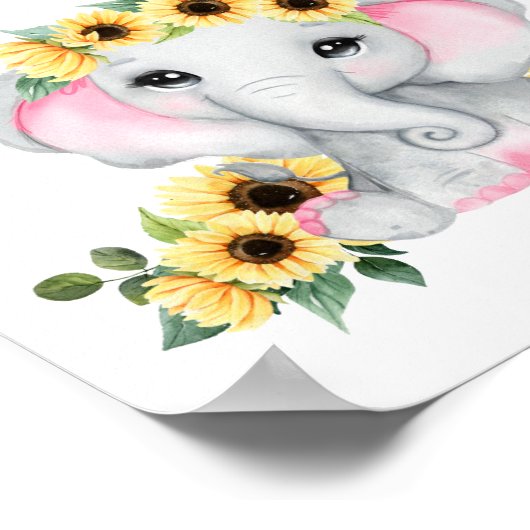 Poster Eléphant Devine Combien d'arachides bébé fille dou (Coin)