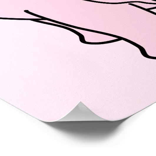 Poster Eléphant Dormant Rose. Dessin. (Coin)