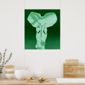 Poster Eléphant en vert (Cuisine)
