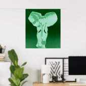 Poster Eléphant en vert (Bureau à domicile)