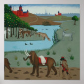 Poster Elephant et licorne (Devant)