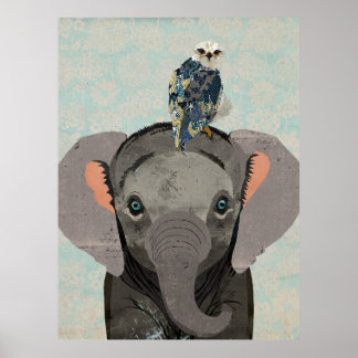POSTER ELEPHANT & FALCON