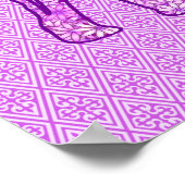 Poster Eléphant fleur - améthyste violet (Coin)