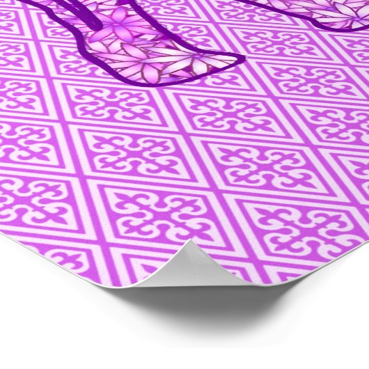 Poster Eléphant fleur - améthyste violet (Coin)