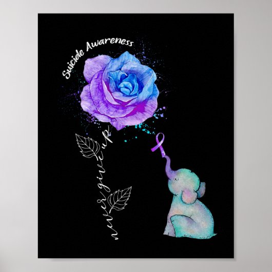 Poster Eléphant Fleur de sensibilisation à la prévention  (Devant)