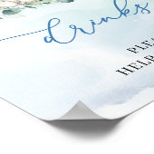 Poster Eléphant fleurs bleues eucalyptus boissons de cour (Coin)