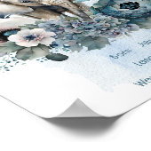 Poster Elephant Floral Baby Boy Nursery Statistiques de n (Coin)