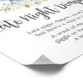 Poster Élephant Floral Blanc Eléphant Late Night Diapers (Coin)