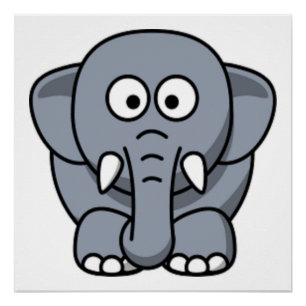 POSTER ÉLÉPHANT GRIS
