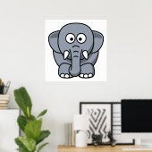 POSTER ÉLÉPHANT GRIS (Bureau à domicile)