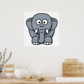 POSTER ÉLÉPHANT GRIS (Cuisine)