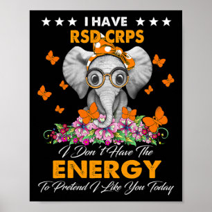 Poster Elephant J'ai RSD CRPS cadeaux de sensibilisation