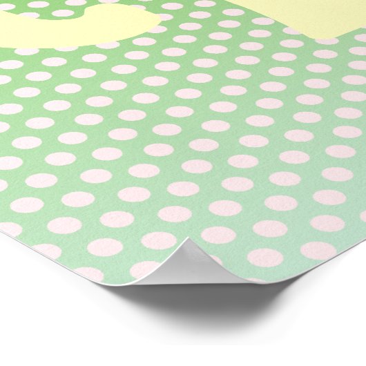 Poster Eléphant jaune sur vert menthe (Coin)