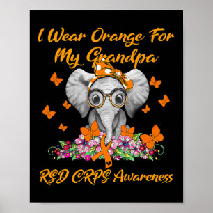Poster Elephant Je Porte Orange Pour Mon Grand-Père Crps
