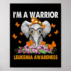 Poster Elephant Je suis un guerrier Leucémie sensibilisat