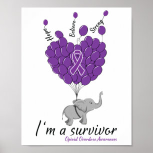 Poster Éléphant Je Suis Un Survivant Du Cœur Sensibilisat