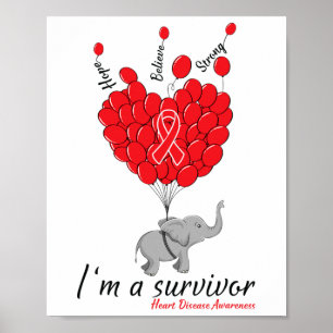 Poster Éléphant Je Suis Un Survivant Sensibilisation aux