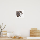 Poster Eléphant mère avec éléphant bébé (Cuisine)