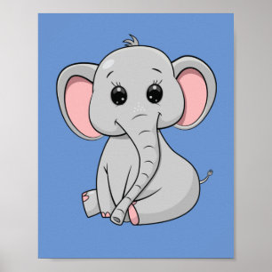 Poster Eléphant mignon