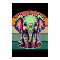 Eléphant mignon assis illustration numérique