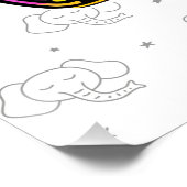 Poster Eléphant mignon assis illustration numérique (Coin)