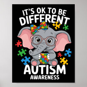 Poster Eléphant mignon Différentes Sensibilisations sur l