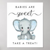 Poster Eléphant mignon Prendre une Traite bébé garçon dou (Devant)