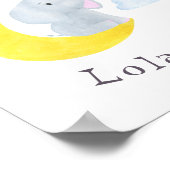 Poster Eléphant Moon Stars Nursery Wall Art (Coin)