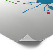 Poster Eléphant Mur Art, Animal Wildlife Splatart (Coin)