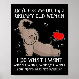 Poster Elephant ne me désactivent pas Je suis une vieille