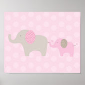 Poster Elephant Parade rose Taupe Pur Cristal (Devant)
