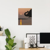 Poster Elephant, Parc national de Chitwan, Népal (Bureau à domicile)