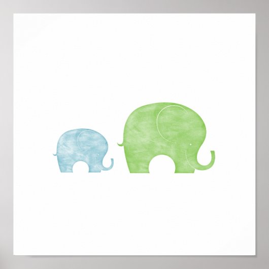 Poster Eléphant Parent & Bébé (Devant)