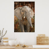 Poster Eléphant peinture art africain énorme taille (Cuisine)