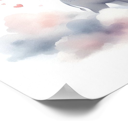 Poster Eléphant personnalisé mignon Imprimer (Coin)