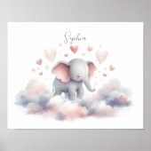Poster Eléphant personnalisé mignon Imprimer (Devant)