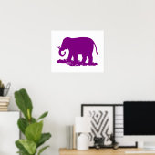 Poster Eléphant pourpre (Bureau à domicile)