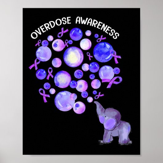 Poster Eléphant Poussant Des Lons Violets Surdose (Devant)