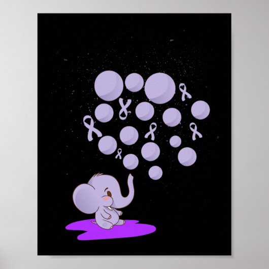 Poster Eléphant Poussant Des Lons Violets Surdose (Devant)
