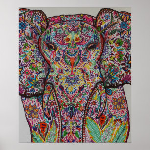 Poster Éléphant prisé