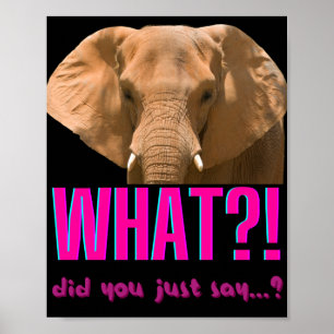 Poster Elephant Que Viens-Tu De Dire ?