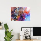 POSTER ÉLÉPHANT RAPPELANT LES EAUX SACRÉES (Bureau à domicile)