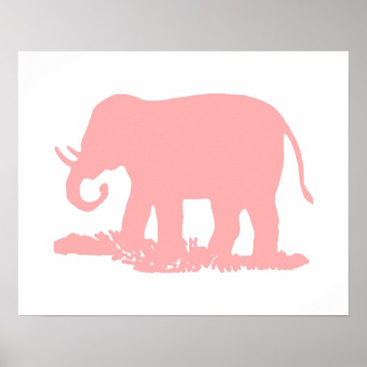 Poster Eléphant rose (Devant)